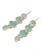 4 PIece Stacked Aqua Sea Glass Barbell Connection Earrings