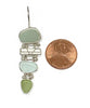 Sage Sea Pottery, Soft Blue & Light Olive Sea Glass with White Coral Stacked Earrings
