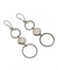 Textured Clear Sea Glass Triple Drop Hoop Earrings