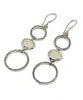 Textured Clear Sea Glass Triple Drop Hoop Earrings