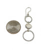 Textured Clear Sea Glass Triple Drop Hoop Earrings