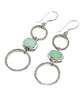 Jadite Green Sea Glass Triple Drop Hoop Earrings