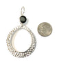 Dark Grey Sea Glass Hoop Earrings