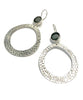 Dark Grey Sea Glass Hoop Earrings
