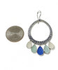 Five Drop Cobalt, Aqua & Clear Sea Glass Hoop Earrings