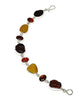 Textured Brown and Amber Sea Glass with Carnelian Stone Bracelet - 8