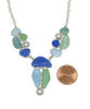 Blue, Green & Aqua 14 Piece Sea Glass Cluster Necklace
