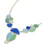Blue, Green & Aqua 14 Piece Sea Glass Cluster Necklace