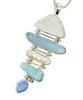Textured Clear & Aqua with Pearl 5 Piece Stacked Barbell Connection Pendant