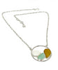 Clear, Aqua & Amber Sea Glass Hoop Necklace