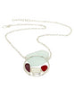 Dark Purple, Textured Clear & Red Sea Glass Hoop Necklace