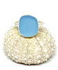 Aqua Sea Glass Ring - Size 10