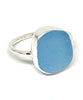 Aqua Sea Glass Ring - Size 10
