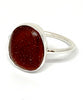 Rich Dark Bown Sea Glass Ring - Size 10