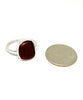 Rich Dark Bown Sea Glass Ring - Size 10