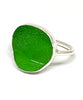 Textured Green Sea Glass Ring - Size 10