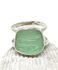 Coke Bottle Blue Sea Glass Double Band Unisex Ring - Size 8