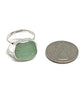 Coke Bottle Blue Sea Glass Double Band Unisex Ring - Size 8