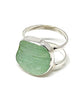 Coke Bottle Blue Sea Glass Double Band Unisex Ring - Size 8