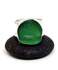 Textured Green Sea Glass Double Band Unisex Ring - Size 5