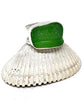 Textured Green Sea Glass Double Band Unisex Ring - Size 9