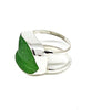 Textured Green Sea Glass Double Band Unisex Ring - Size 9