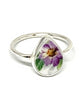 Purple Flowers Vintage Pottery Teardrop 