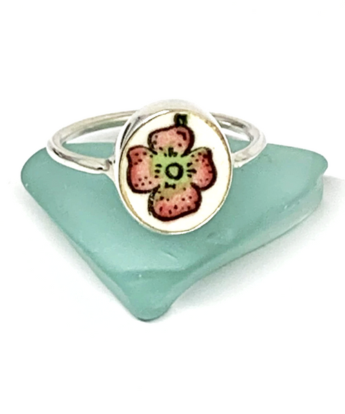 Bold Pink Flower Vintage Pottery 