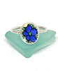 Blue and Green Flower Vintage Pottery Oval 