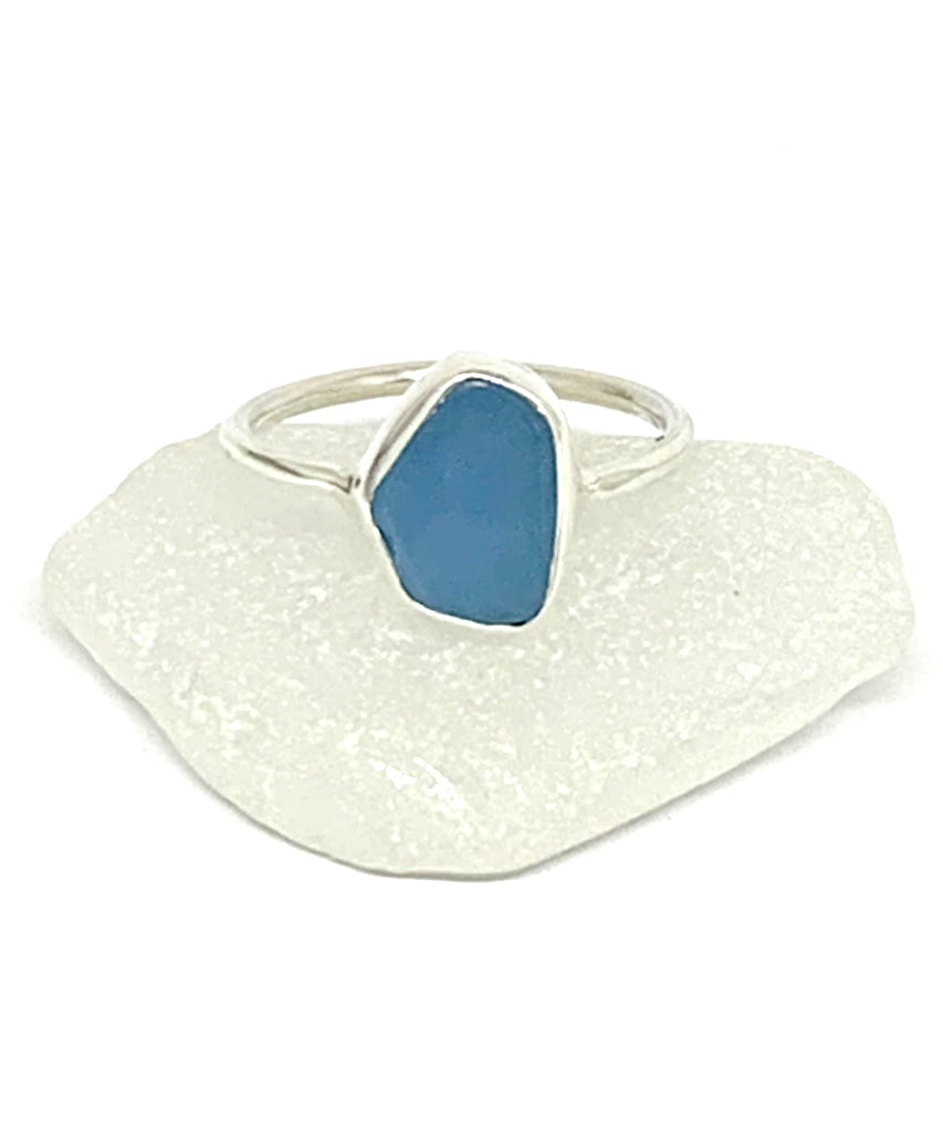 Opaque Milk Glass Blue Sea Glass 