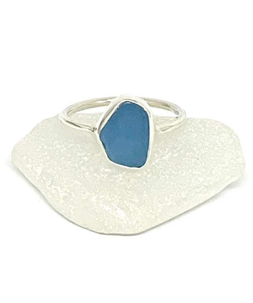 Opaque Milk Glass Blue Sea Glass 
