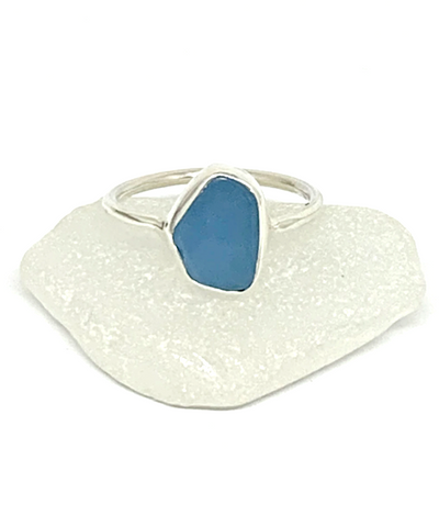 Opaque Milk Glass Blue Sea Glass 