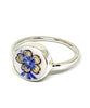 Blue and Gold Flower Vintage Pottery Round 