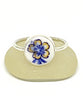 Blue and Gold Flower Vintage Pottery Round 