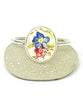 Blue & Pink Flowers Vintage Pottery Oval 