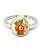 Orange & Yellow Flower Vintage Pottery Oval 
