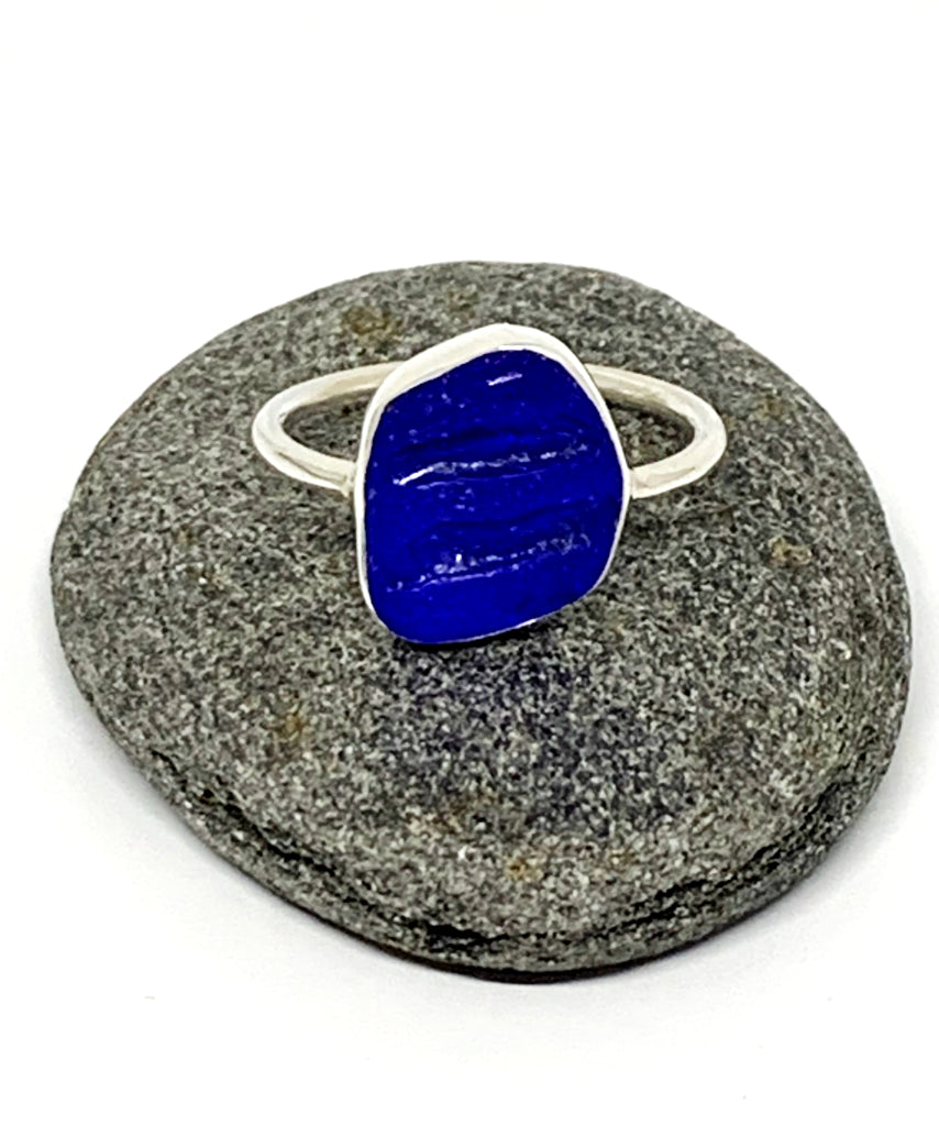 Textured Cobalt Blue Sea Glass 
