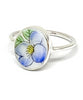 Blue & White Flower Vintage Pottery Oval 