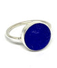 Cobalt Blue Sea Glass Marble Ring - Size 8