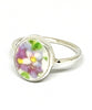 Purple and Yellow Flowers Vintage Pottery Oval 