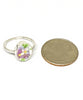 Purple and Yellow Flowers Vintage Pottery Oval 