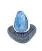 Faceted Amazonite Large Drop Shape Ring - Size 7.5