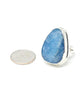 Faceted Amazonite Large Drop Shape Ring - Size 7.5