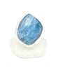 Faceted Amazonite Large Chunky Shape Ring - Size 8
