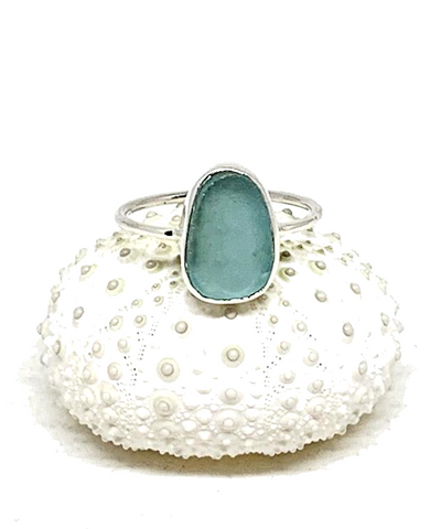 Bright Aqua Blue Sea Glass Stack Able 