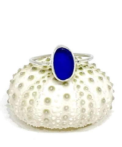 Oval Cobalt Blue Sea Glass 