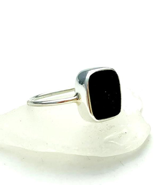 Black Sea Glass Square Stack Able 