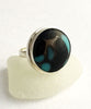 Brown & Turquoise Fused Glass Bubble Ring - Size 7