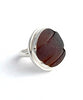 Brown Textured Sea Glass Ring - Size 6