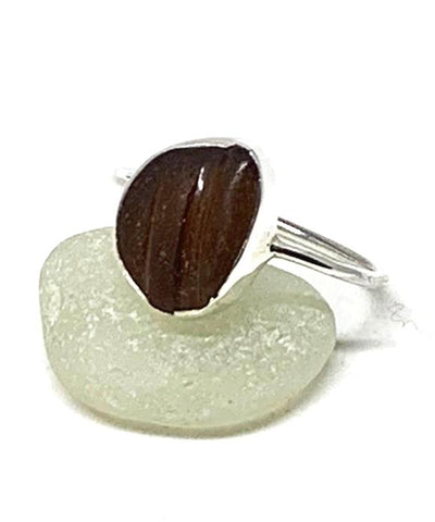 Brown Textured Sea Glass 